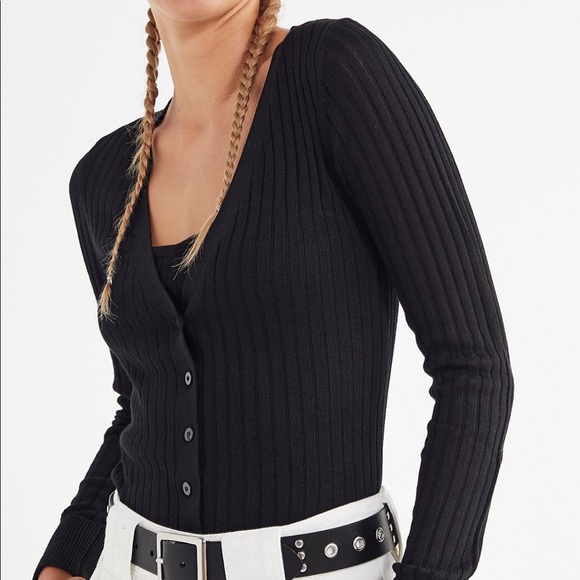 black tight cardigan